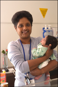 Modern maternity midwife, Logan Vanlessen and child